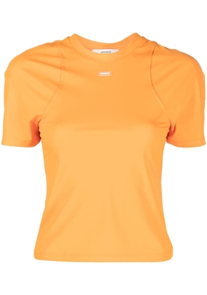 Amomento slim logo-patch T-shirt - Orange