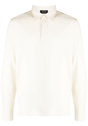 Brioni long-sleeved cotton polo shirt - White