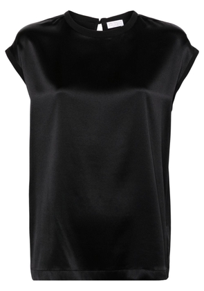 Brunello Cucinelli beaded-trim satin blouse - Black