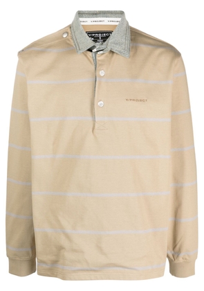 Y/Project logo-embroidered layered polo shirt - Neutrals