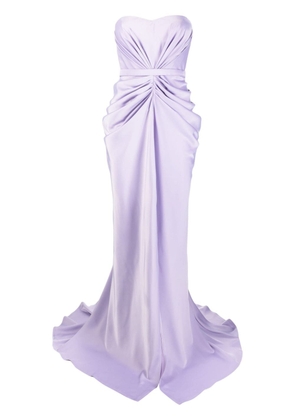 Ana Radu ruched strapless gown - Purple