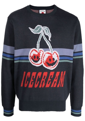 ICECREAM logo-print knitted sweatshirt - Blue