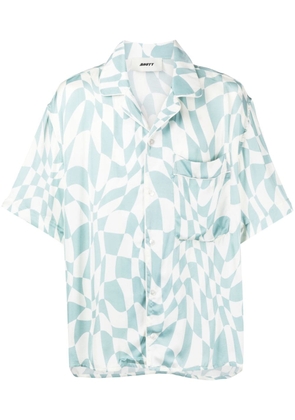 MOUTY Escobar abstract-print camp-collar shirt - Blue