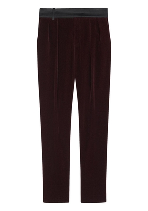 Saint Laurent velvet-effect slim-cut trousers - Black