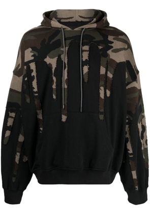 Mostly Heard Rarely Seen Extreme Drip camouflage-pattern cotton hoodie - Black