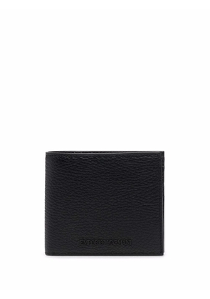 Emporio Armani grained embossed-logo wallet - Black