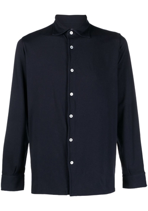 Fedeli spread-collar button-up shirt - Blue