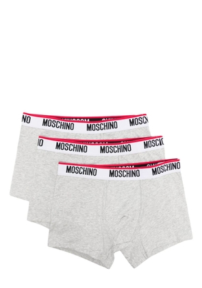 Moschino logo-waistband jersey boxers (pack of three) - Grey