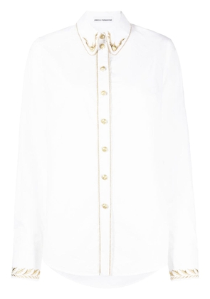 Rabanne metallic-embroidered cotton shirt - White