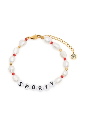 Sporty & Rich Sporty pearl-bead bracelet - White
