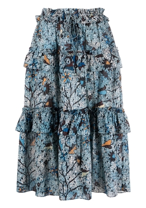Ulla Johnson Josette high-waisted ruffled skirt - Blue
