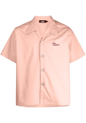 Late Checkout logo-embroidered cotton shirt - Pink
