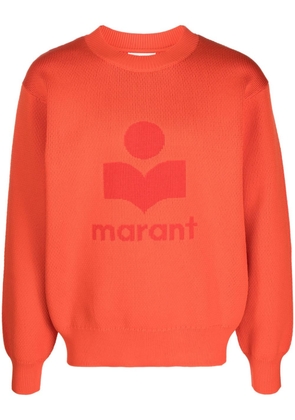 MARANT intarsia-knit logo ribbed-knit sweatshirt - Orange