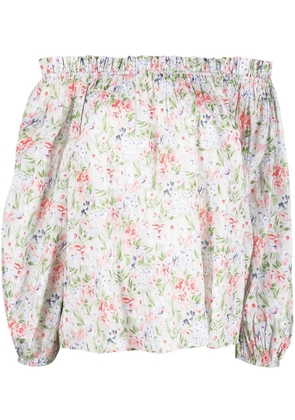 The Great. floral-print drop-shoulder blouse - Green