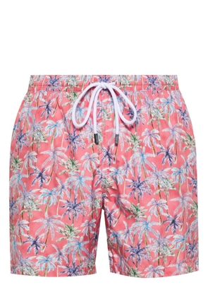 Barba palm tree-print swim shorts - Pink