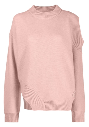 Stella McCartney asymmetric cold-shoulder cashmere jumper - Pink