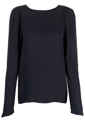 Nº21 pleat-detail V-back blouse - Blue