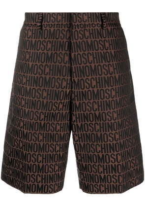 Moschino monogram-jacquard tailored shorts - Brown