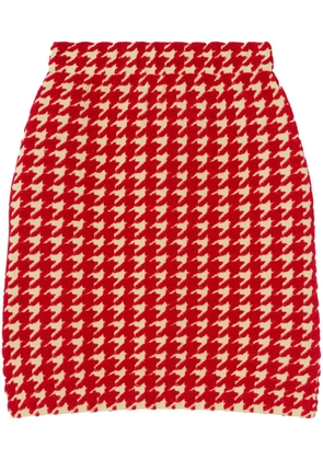 Burberry houndstooth-pattern mini skirt - Red