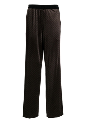 Balmain monogram-jacquard straight-leg trousers - Brown