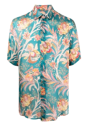 ETRO floral paisley-print silk shirt - Blue