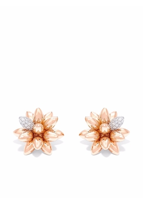 David Morris 18kt rose gold Hedgehog diamond large stud earrings - Pink