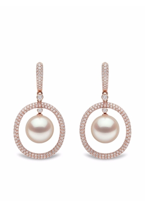 Yoko London 18kt rose gold Aurelia South Sea pearl and diamond drop earrings - Pink