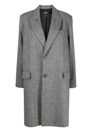 A.P.C. herringbone virgin-wool coat - Grey
