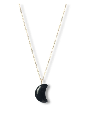 THE ALKEMISTRY 18kt yellow gold Iqra Moon diamond and black obsidian crystal necklace