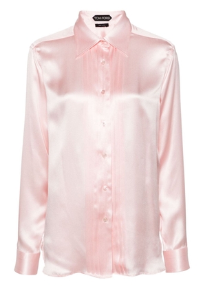 TOM FORD pintuck-detail silk shirt - Pink