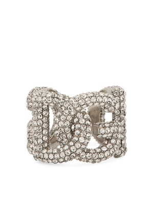 Dolce & Gabbana DG logo crystal-embellished ring - Silver