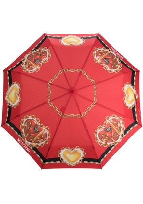 Moschino heart-print umbrella - Red