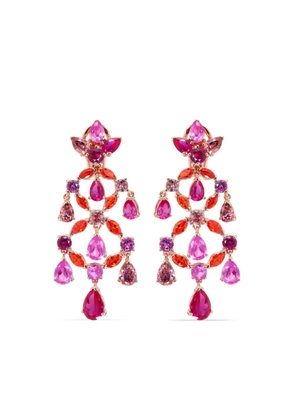 Anabela Chan 18kt gold Chandelier multi-stone earrings - Red