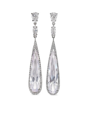 Anabela Chan 18kt white gold vermeil Shard diamond drop earrings - Silver