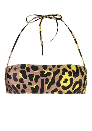 Stella McCartney leopard-print halterneck bikini top - Brown