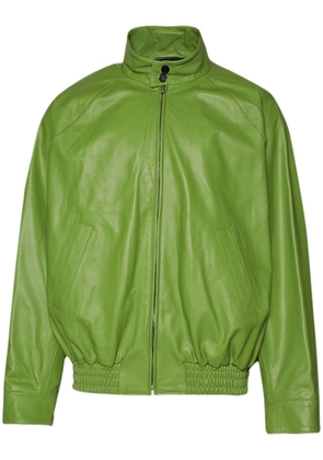 Marni raglan-sleeve leather jacket - Green