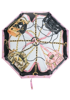 Moschino chain-link print umbrella - Black