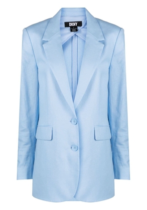 DKNY single-breasted linen-blend blazer - Blue