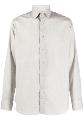 Canali plaid-check wool shirt - Grey
