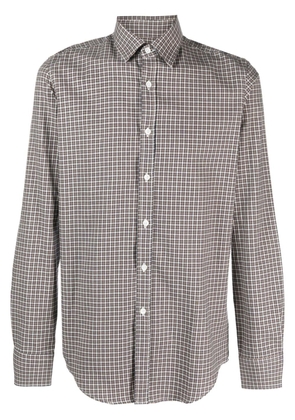 Canali plaid-check cotton shirt - Neutrals