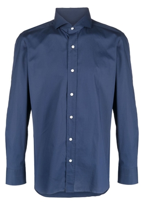 Borrelli spread collar cotton-blend shirt - Blue