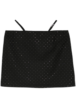 Chiara Ferragni rhinestone-embellished twill miniskirt - Black