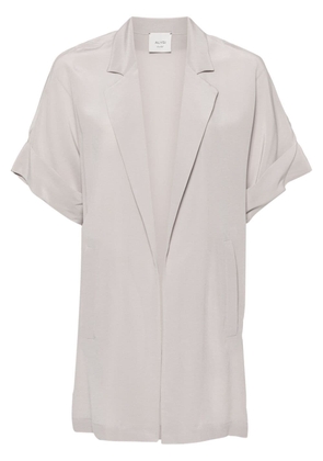 Alysi crepe silk short-sleeves blazer - Grey
