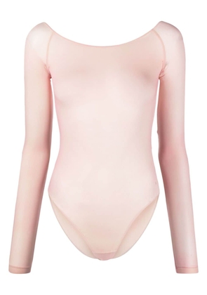 MM6 Maison Margiela semi-sheer long-sleeve bodysuit - Pink