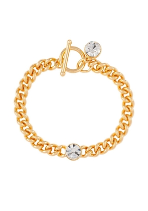 Susan Caplan Vintage 1990s crystal-embellished curb chain bracelet - Gold