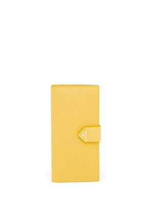 Prada logo-plaque snap-fastening wallet - Yellow