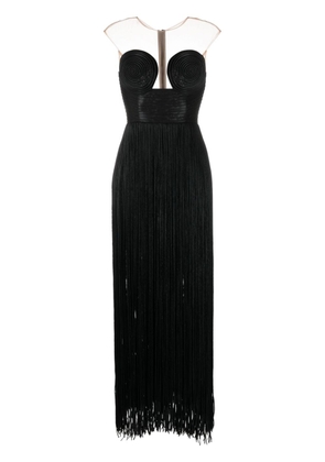 Ana Radu fringed corset-style gown - Black