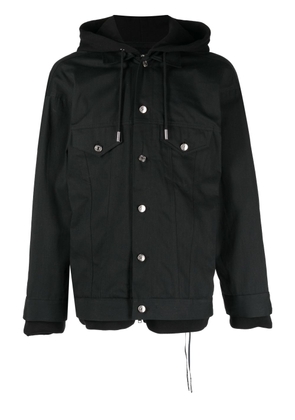 Mastermind Japan layered-design zip-up hoodie - Black