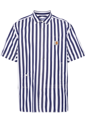 Junya Watanabe MAN striped poplin shirt - Blue