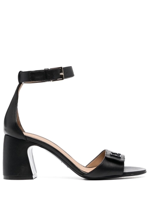 Emporio Armani ankle-buckle leather sandals - Black